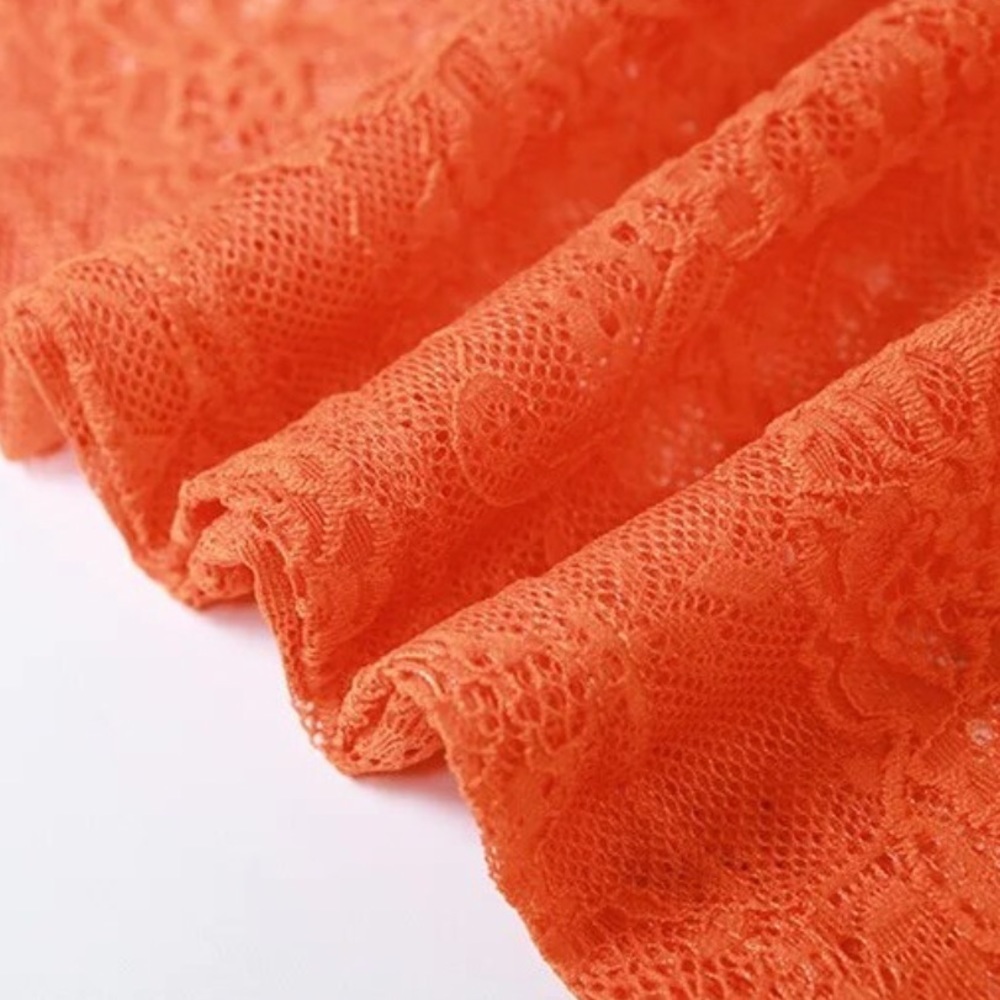 NEW to CASA B💫 Theresa Front-Twist Strapless Lace Maxi Dress-Tangerine orange - Picture 13 of 17